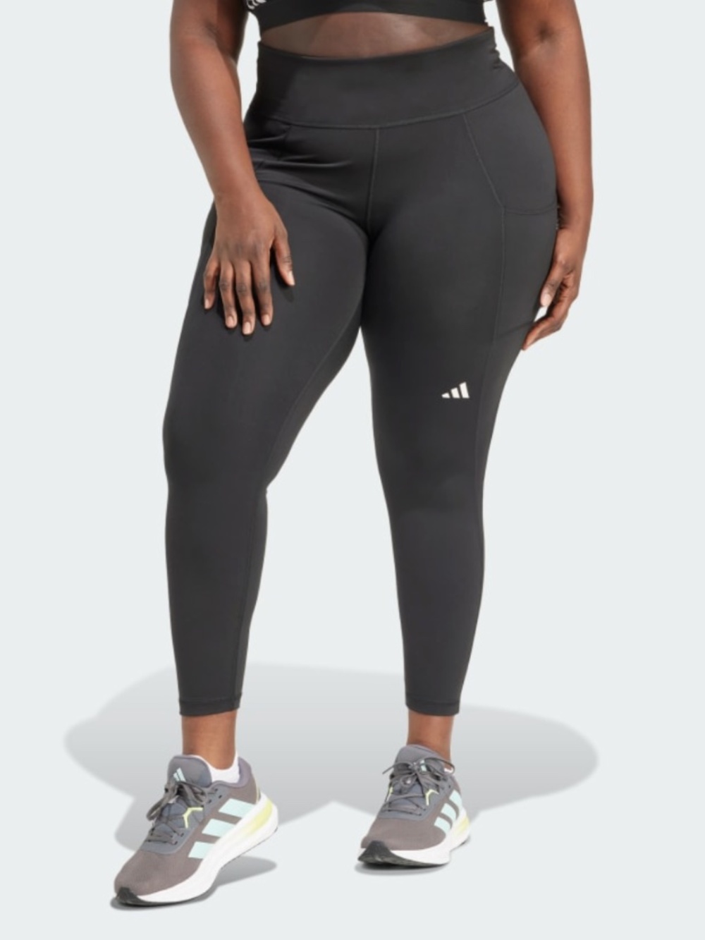 Adidas Own the Run Plus Size 7/8 Black High-Rise Leggings Size 4X